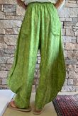 Lalli Damask Classic Tapered Barrel Leg Pant Olive